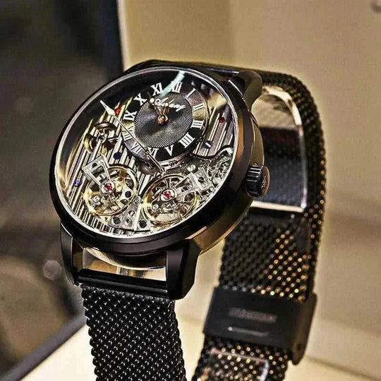 double tourbillon complication | sapphire crystal glass | stainless steel case | ultrasonic cleaning