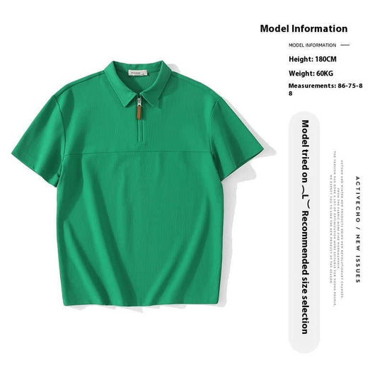 Open-Mesh Waffle Polo Shirt for Men's Relaxed Summer Style
