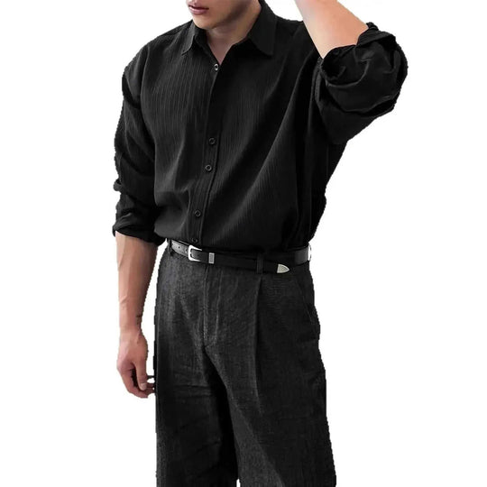 wrinkle-resistant cotton shirt | oversized fit mens shirt | artistic print button down | energy saving