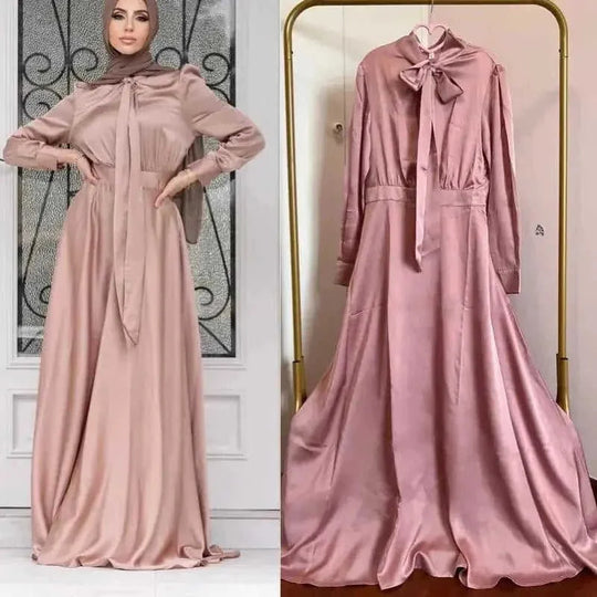 long sleeve maxi dress | breathable cotton hijab dress | plus size modest fashion | ultrasonic cleaning