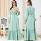 embroidered maxi dress | breathable cotton fabric | long sleeve midi dress | ultrasonic cleaning