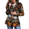 Woolen Coat Women's Mid-length Printed Long Sleeve Lapel 