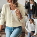 pearl buckle cardigan | four button sweater | woven knit fabric | energy saving