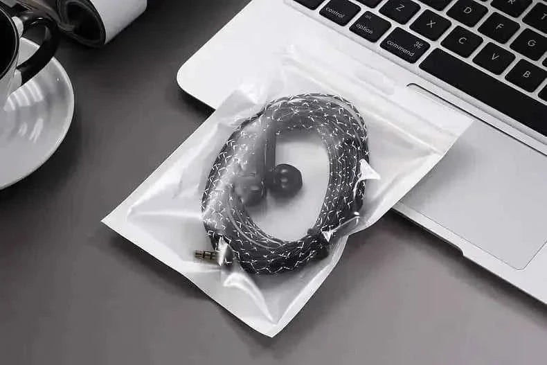 5mm wired earphones | extra long 3 meter cable | desktop computer headset | ultrasonic cleaning