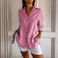 Lapel Long Sleeve Shirt Women's Single-breasted Pleated Shirt Meifu Market