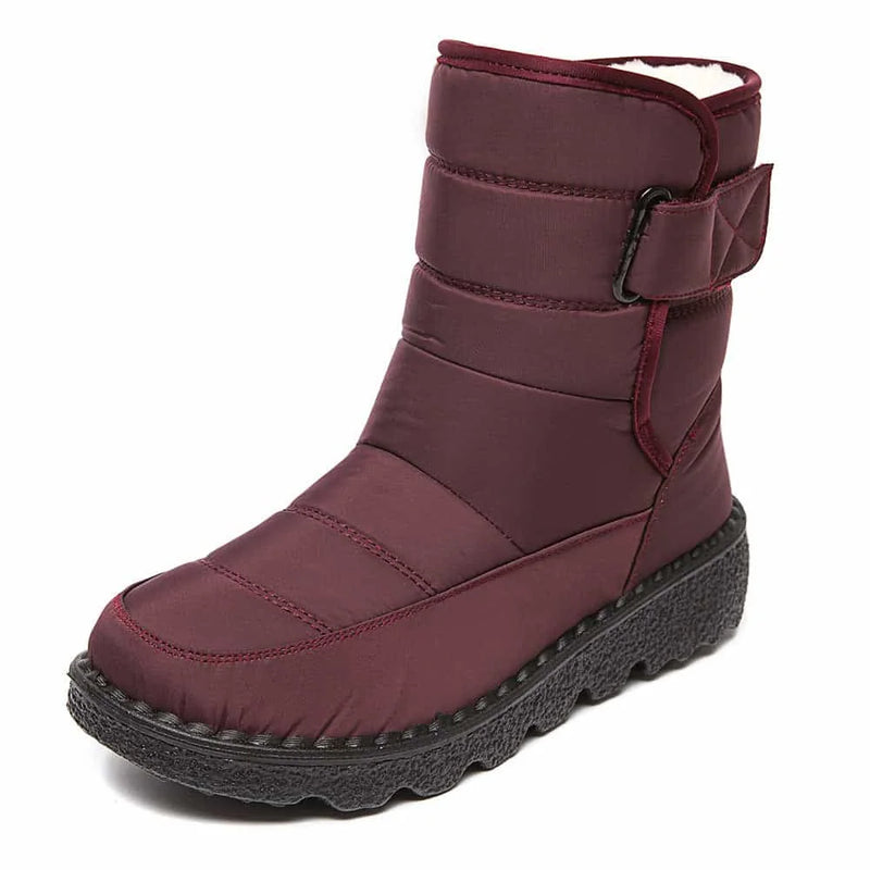waterproof snow boots | warm plush lining | low heel ankle boots | energy saving