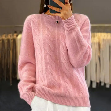 Fashion Retro Cable-knit Pullover Sweater Women Meifu Market