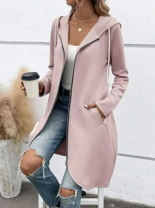Personality Street Zip Hooded Long Velvet Lining Sweatshirt Meifu Market