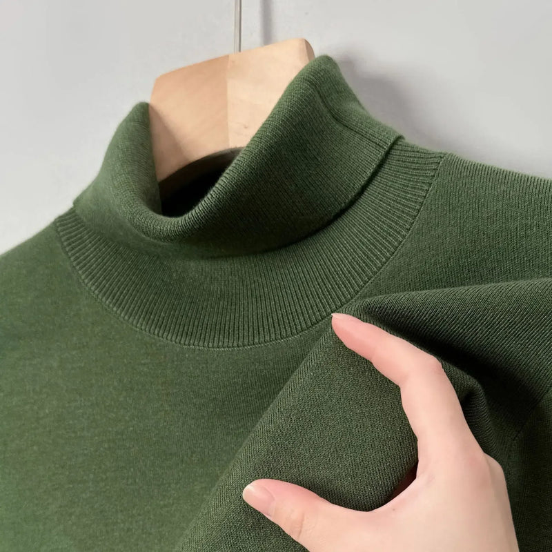 Non-scratchy Thermal Turtleneck Woolen Sweater Men's Thickened Solid Color Minimalist Long Sleeve Meifu Market