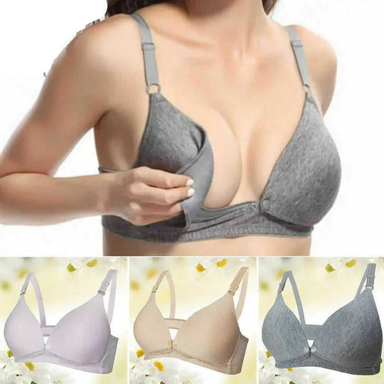 Pregnancy Underwear Thin Breastfeeding Underwear Breastfeeding Bra No Steel Rings Pink - main product image