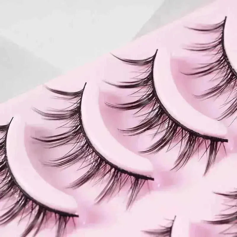 5 Pairs Manga Lashes New Arrival Anime Cosplay Natural Wispy Korean Makeup Artificial False Eyelashes - lifestyle