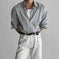 oversized fit shirt | linen cotton blend | vintage striped pattern | energy saving
