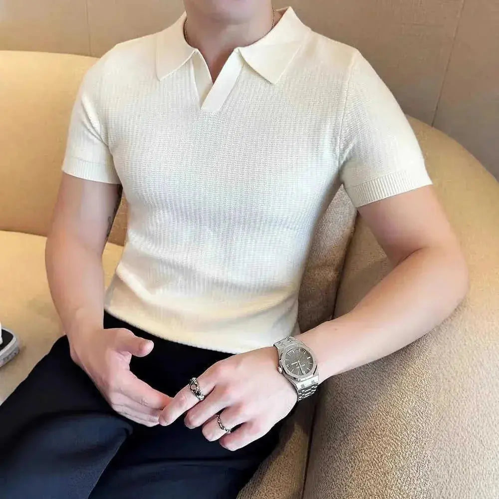 lightweight cotton polo shirt | breathable summer knitwear | office casual wear | ultrasonic cleaning