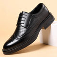 Hollow Leather Shoes Men's Business Formal Wear Casual Meifu Market