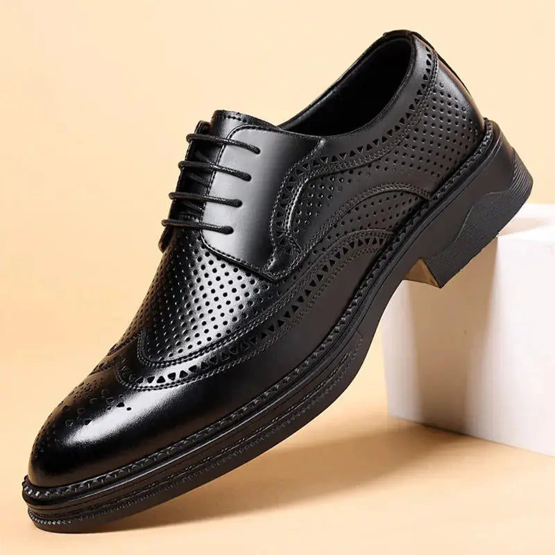 Hollow Leather Shoes Men's Business Formal Wear Casual Meifu Market
