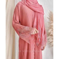 modest lace abaya | pleated kaftan dress | long sleeve prayer dress | energy saving