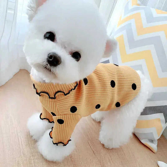 Dot turtleneck dog bottoming shirt 3XL - styled where to buy turtleneck dog shirts with dot pattern photo