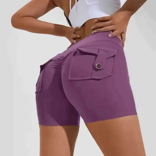 high-waisted compression shorts | quick-dry nylon fabric | 4-way stretch material | ultrasonic cleaning