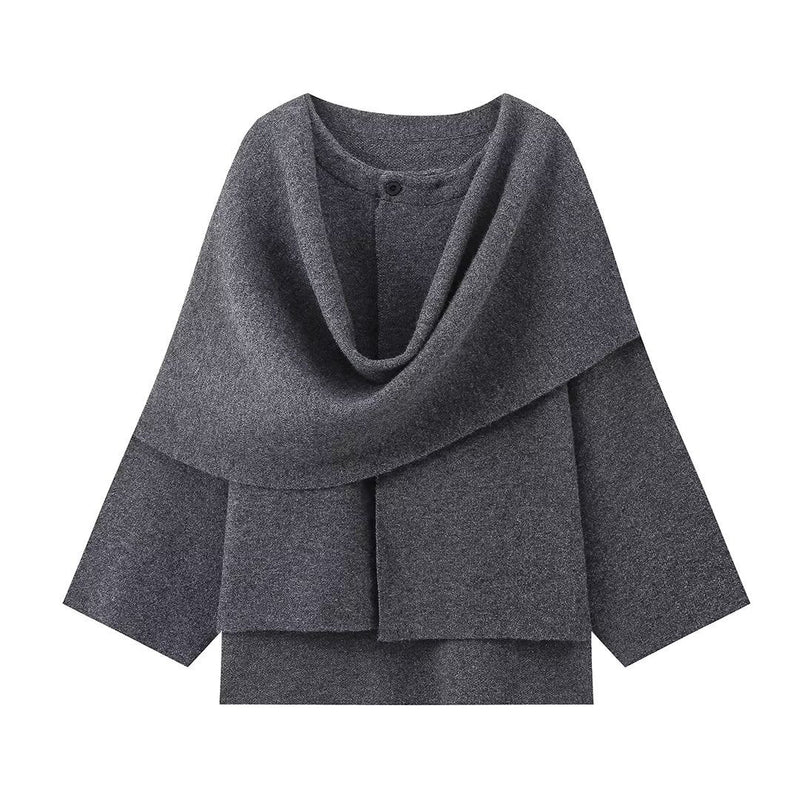 Women's Loose Casual Cape Knitted Sweater Coat Meifu Market