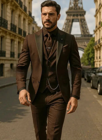 wool blend three piece suit | slim fit wedding suit | groom tuxedo with vest | ultrasonic cleaning