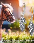 Sterling Silver Horse Dangle Drop Leverback Earrings Jewelry Gifts