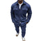 Men's Suede Solid Color Single-breasted Tooling Cardigan Two-piece Set Meifu Market