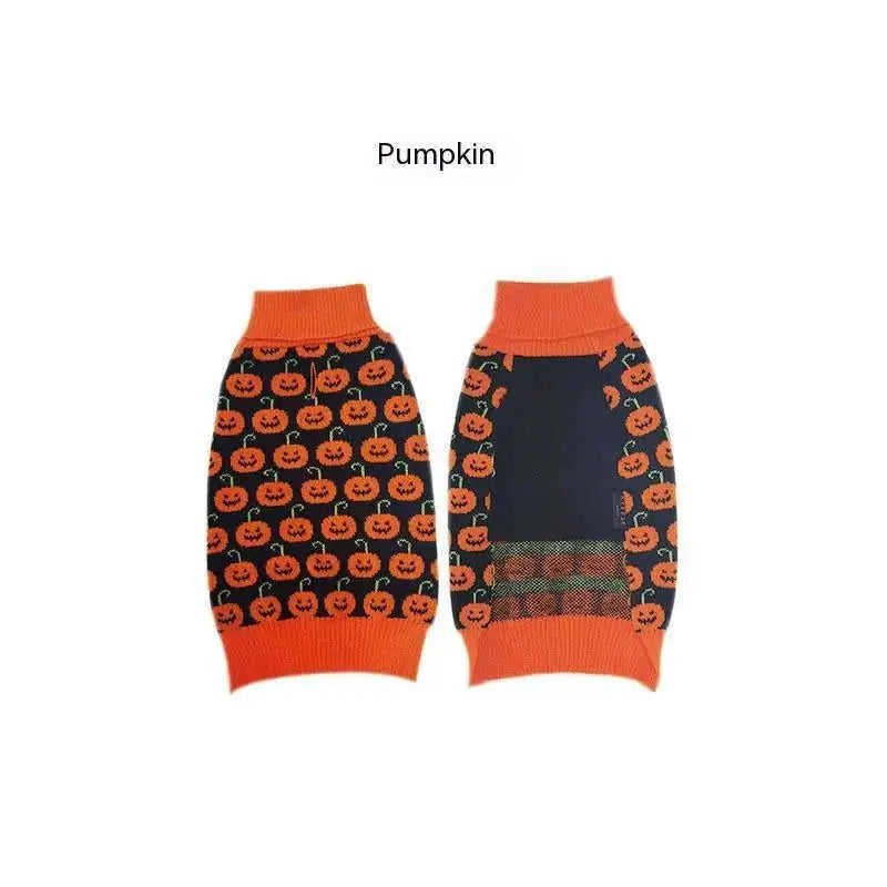 Halloween Dog Sweaters Pet Costume Teddy Warm Leisure Sweater Cosplay Clothes For Dogs Pets Outfits Orange Small Pumpkin -...