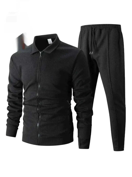 Autumn Youth Zipper Pocket Lapels Slim Fit Men's Jacket Suits - Meifu Market