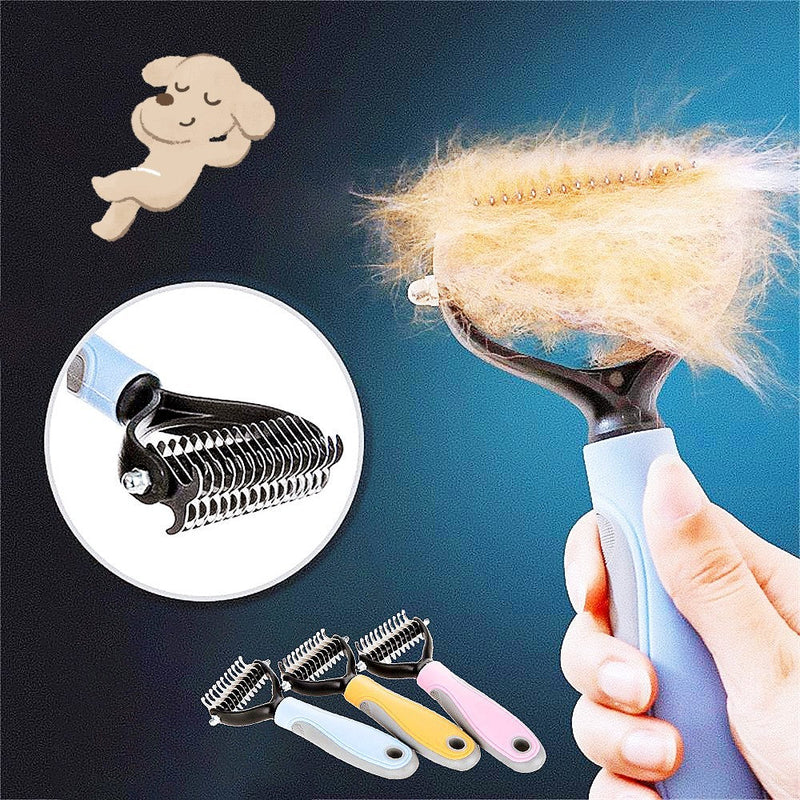 Stainless Double-sided Pet Brush Hair Removal Comb Grooming Dematting Dog Grooming Shedding Tools Meifu Market