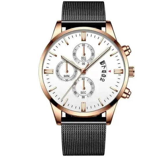 stainless-steel mesh band | 40mm case diameter | sapphire crystal glass | ultrasonic cleaning