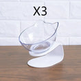 Non Slip Double Cat Bowl With Raised Stand Pet Food Cat Feeder Protect Cervical Vertebra Dog Bowl Transparent Pet Products Meifu Market