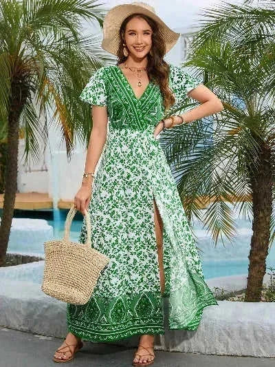 viscose floral maxi dress | beach cover up dress | plus size bohemian dress | ultrasonic cleaning