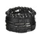 braided leather bracelet for men | vintage charm wood beads | adjustable wrap wristband | energy saving