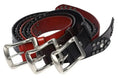 mens punk style leather belt | heavy duty belt for daily wear | adjustable belt with metal rivets | energy saving