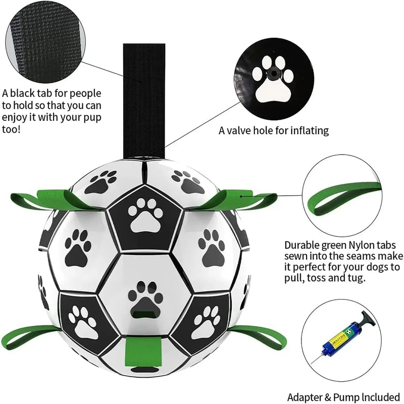 interactive dog football toy | inflatable dog soccer ball | durable pet training toy | ultrasonic cleaning