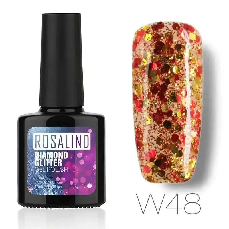 Diamond Nail Gel Polish - Reflective Glitter Gel for Nail Art | 10ml UV/LED RBW48 - color variant display