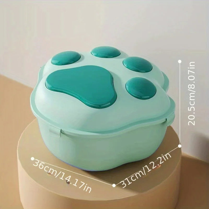 airtight cat food container | claw-shaped pet food storage | easy clean cat food bin | energy saving