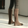 Women's Solid Color Fashion Frosted Long Martin Suede Boots Meifu Market
