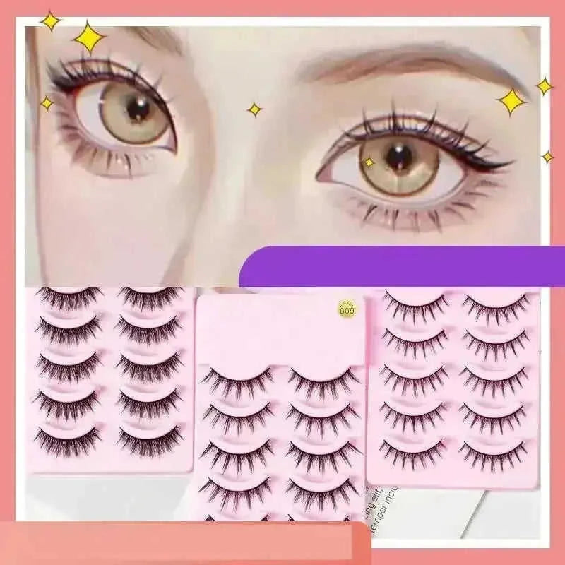 5 Pairs Manga Lashes New Arrival Anime Cosplay Natural Wispy Korean Makeup Artificial False Eyelashes - view 7