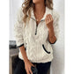 Contrast Color Half-open Collar Plush Women's Sweater Meifu Market
