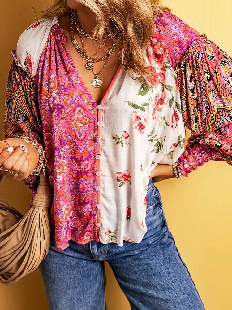 Fashion Floral Print Shirt For Women 