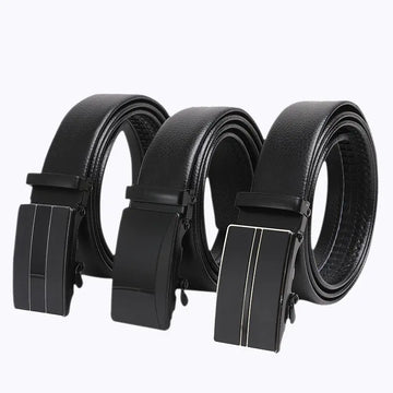Men's Fashion Automatic Buckle Litchi Pattern Belt meifu market