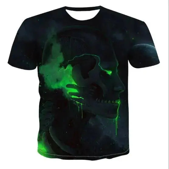 d printed skull t-shirts | mens graphic skull tees | soft cotton skull shirts | energy saving