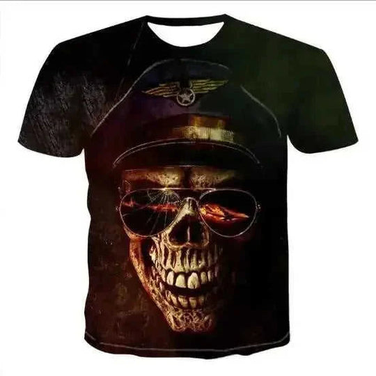 d printed skull t-shirt | premium cotton blend fabric | oversized graphic tee | ultrasonic cleaning