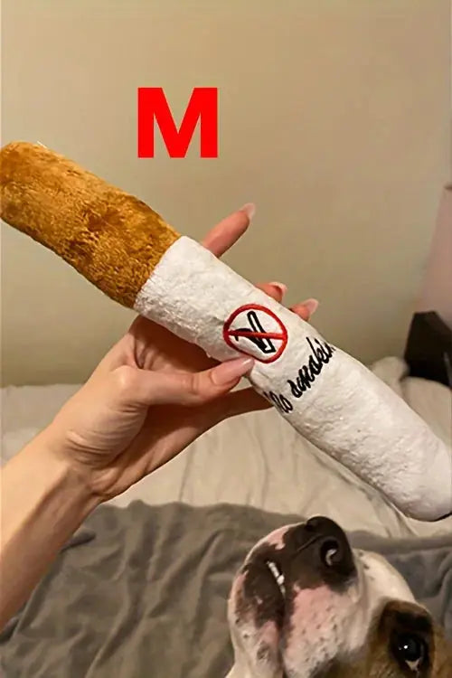 no smoking pet plush toy | cigarette shape dog toy | relaxing plush toy for pets | ultrasonic cleaning