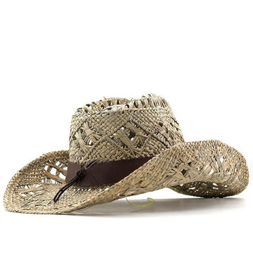 Belt Decoration Natural Grass Hand-knitted Western Cowboy Hat meifu market