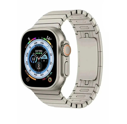 Bow Buckle Metal Smartwatch Band - Stainless Steel Strap for Apple Watch Series 8/7/6/SE - Premium iWatch Replacement Band - Meifu Market