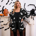 Women's Sweater Bat Jacquard Long Sleeve Cape Cardigan Coat Meifu Market