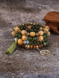 elastic bangle bracelet set | wooden beads jewelry | adjustable tree of life bracelet | energy saving