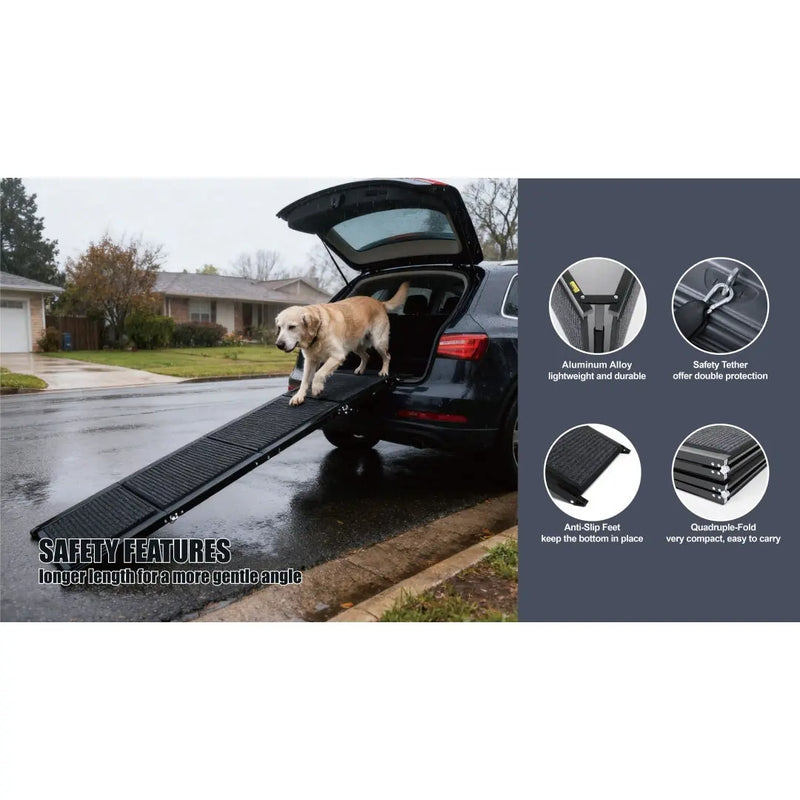 Dog Ramp For Car 71 Long  19.5 Wide Portable Dog Ramps For Large Dogs With Non-Slip Rug Surface Dog Car Ramp For SUV Car  Truck, Folding Dog Ramp Up To 250LBS Meifu Market